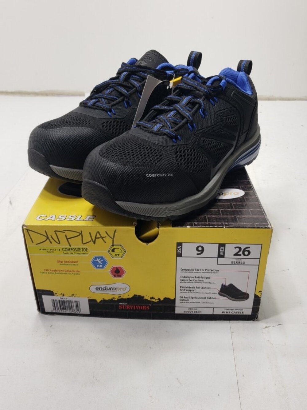 Herman Survivors Cassle Men's size 9 Composite Toe Slip Resistant Work Shoes
